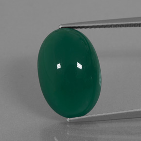 Agata naturale verde da 10,63 ct, taglio ovale, traslucido