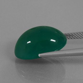 Agata naturale verde da 10,63 ct, taglio ovale, traslucido