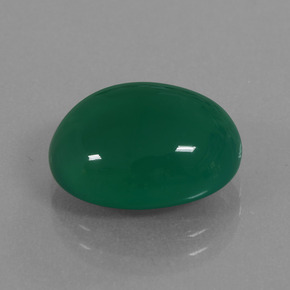 Agata naturale verde da 7,34 ct, taglio ovale, traslucido