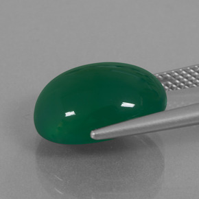 Agata naturale verde da 7,34 ct, taglio ovale, traslucido