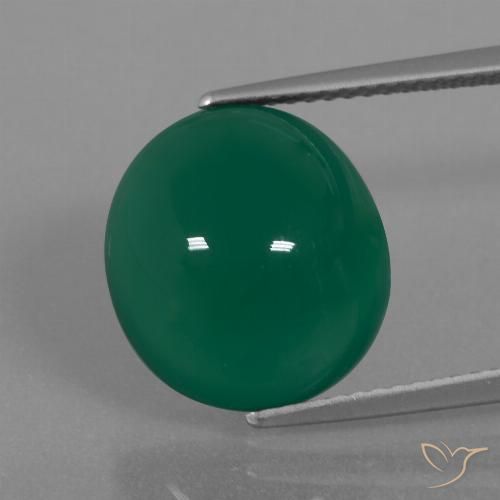 7.92ct Naturale Verde scuro medio Agata, Ovale, Traslucido