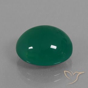 Agata Verde scuro medio naturale da 7.92 ct, Ovale, Traslucido