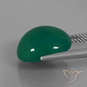 Agata Verde scuro medio naturale da 7.92 ct, Ovale, Traslucido