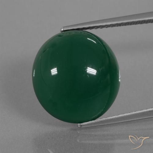 Agata Verde giallastro naturale da 11.22 ct, Taglio ovale, Traslucido
