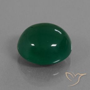 Agata Verde giallastro naturale da 11.22 ct, Taglio ovale, Traslucido
