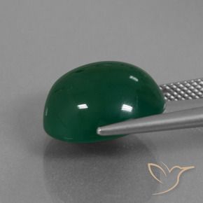 Agata Verde giallastro naturale da 11.22 ct, Taglio ovale, Traslucido