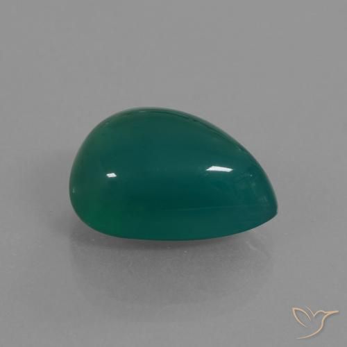 Agata Verde medio naturale da 9.48 ct, Forma a pera, Traslucido