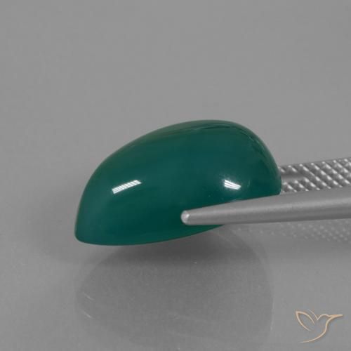Agata Verde medio naturale da 9.48 ct, Forma a pera, Traslucido
