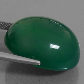 Agata naturale verde da 35,01 ct, taglio ovale, traslucido