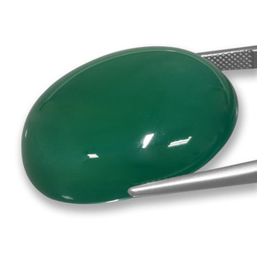 Agata Verde giallastro naturale da 73.25 ct, Taglio ovale, Traslucido