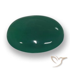 Agata Verde scuro medio naturale da 58.42 ct, Ovale, Traslucido