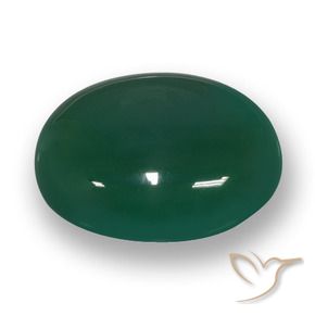 Agata Verde medio naturale da 66.48 ct, Ovale, Traslucido