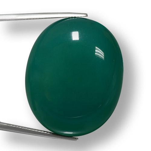 Agata naturale verde da 78,98 ct, taglio ovale, traslucido