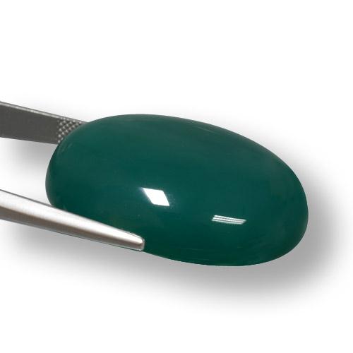 Agata naturale verde da 78,98 ct, taglio ovale, traslucido