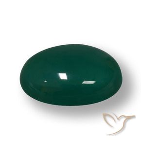 Agata Verde scuro naturale da 56.95 ct, Ovale, Traslucido