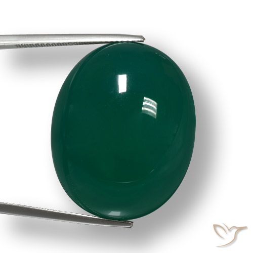 48.61ct Naturale Verde freddo Agata, Ovale, Traslucido