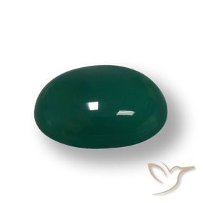 Agata Verde freddo naturale da 48.61 ct, Ovale, Traslucido