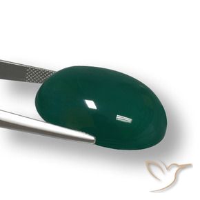 Agata Verde freddo naturale da 48.61 ct, Ovale, Traslucido