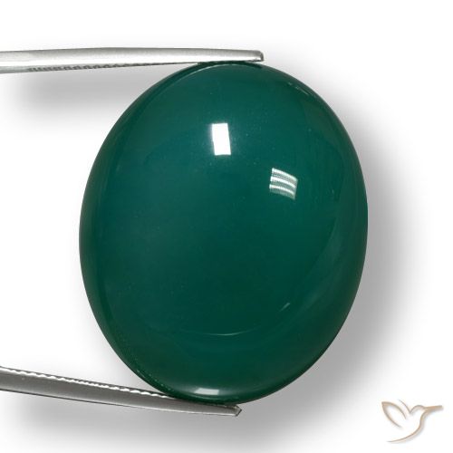 59.33ct Naturale Verde freddo Agata, Ovale, Traslucido