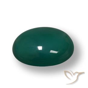 Agata Verde freddo naturale da 59.33 ct, Ovale, Traslucido