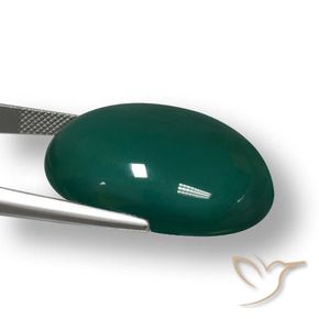 Agata Verde freddo naturale da 59.33 ct, Ovale, Traslucido