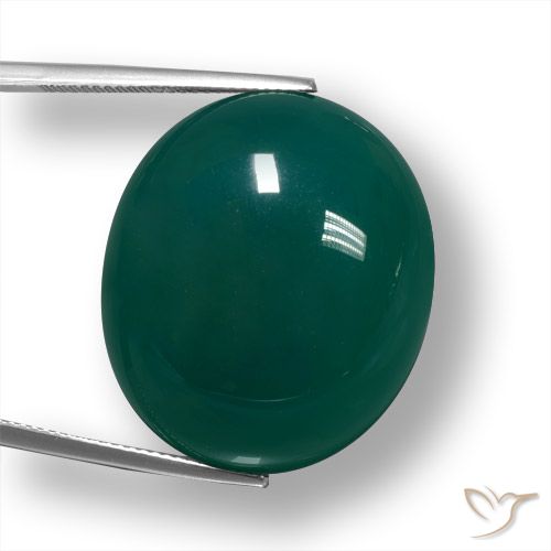 50.18ct Naturale Verde scuro Agata, Ovale, Traslucido