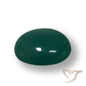 Agata Verde scuro naturale da 50.18 ct, Ovale, Traslucido