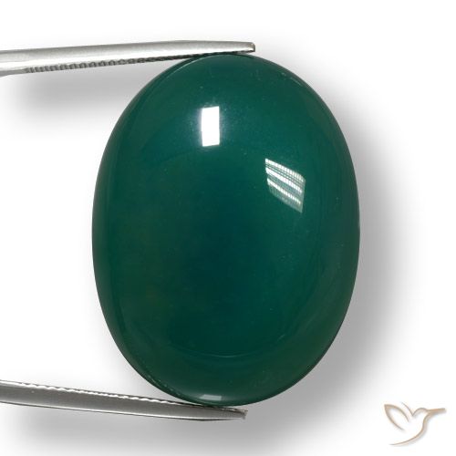 52.23ct Naturale Verde scuro Agata, Ovale, Traslucido