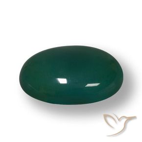 Agata Verde scuro naturale da 52.23 ct, Ovale, Traslucido