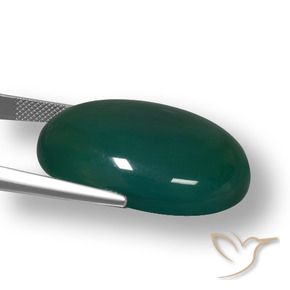 Agata Verde scuro naturale da 52.23 ct, Ovale, Traslucido