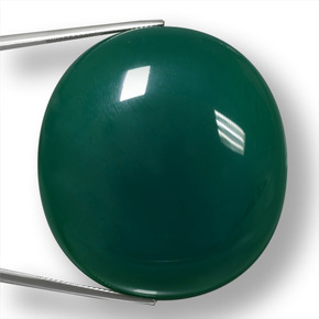 Agata Verde naturale da 187.05 ct, Taglio ovale, Traslucido