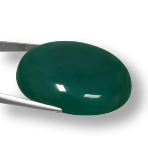Agata Verde naturale da 187.05 ct, Taglio ovale, Traslucido