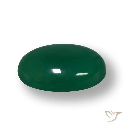 Agata Verde medio naturale da 55.68 ct, Ovale, Traslucido