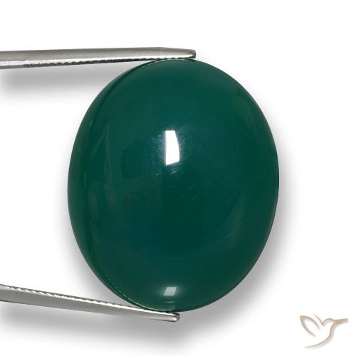 67.56ct Naturale Verde scuro Agata, Ovale, Traslucido