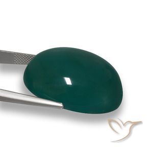 Agata Verde scuro naturale da 67.56 ct, Ovale, Traslucido