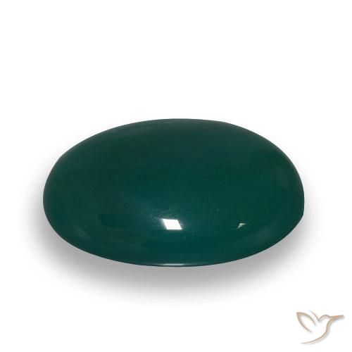 Agata Verde freddo naturale da 63.79 ct, Ovale, Traslucido
