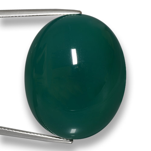 Agata naturale verde da 75,23 ct, taglio ovale, traslucido