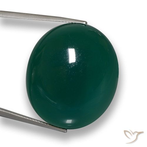 59.91ct Naturale Verde scuro Agata, Ovale, Traslucido