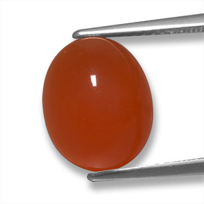 Agata Rosso arancione naturale da 4.98 ct, Taglio ovale, Traslucido