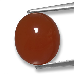 Agata naturale rosso da 4,15 ct, taglio ovale, traslucido
