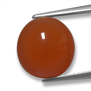 Agata Rosso fuoco naturale da 6.25 ct, Taglio ovale, Traslucido