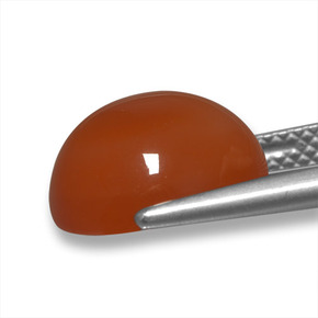 Agata Rosso fuoco naturale da 6.25 ct, Taglio ovale, Traslucido