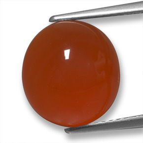 Agata Rosso arancione naturale da 5.99 ct, Taglio ovale, Traslucido