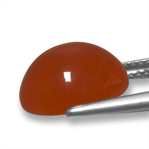 Agata Rosso arancione naturale da 5.99 ct, Taglio ovale, Traslucido