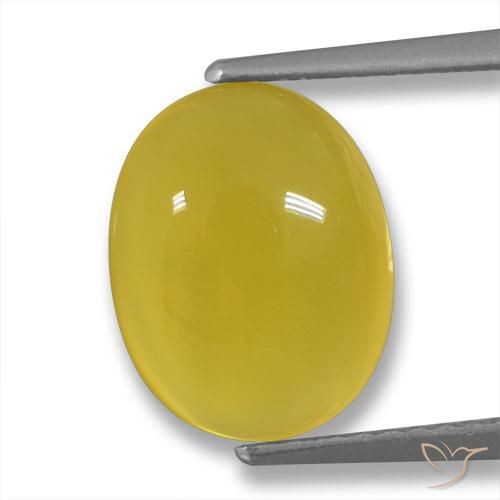 3.48ct Naturale Giallo medio Agata, Ovale, Traslucido