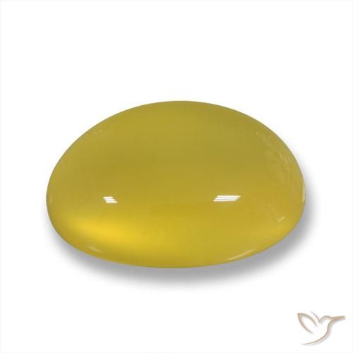 Agata Giallo medio naturale da 3.48 ct, Ovale, Traslucido