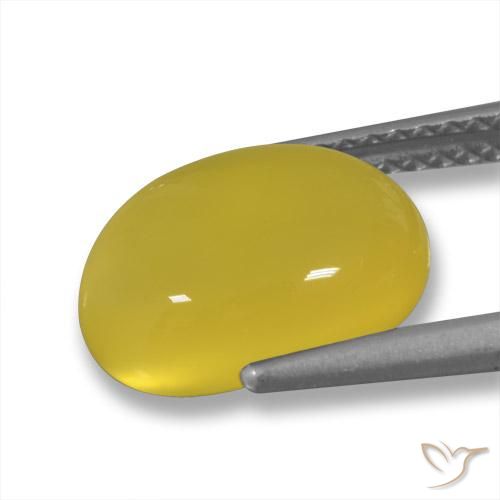 Agata Giallo medio naturale da 3.48 ct, Ovale, Traslucido