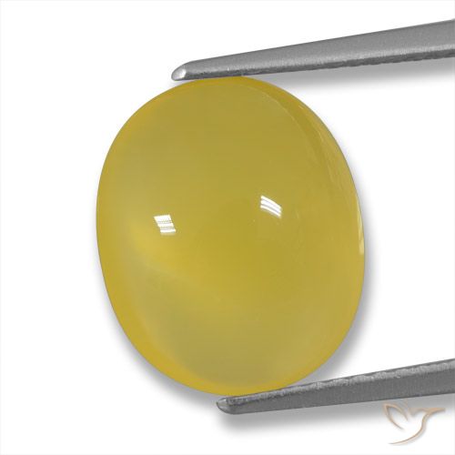 5.14ct Naturale Giallo medio Agata, Ovale, Traslucido