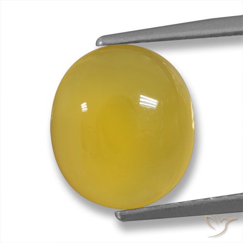4.22ct Naturale Giallo medio Agata, Ovale, Traslucido