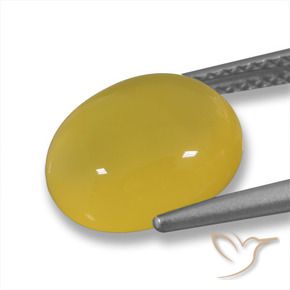 Agata Giallo medio naturale da 4.22 ct, Ovale, Traslucido